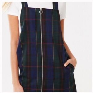 Forever 21 Plaid Pinafore Dress with Zipper